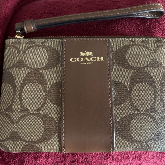 Coach Taupe Wristlet - Picture 1 of 3